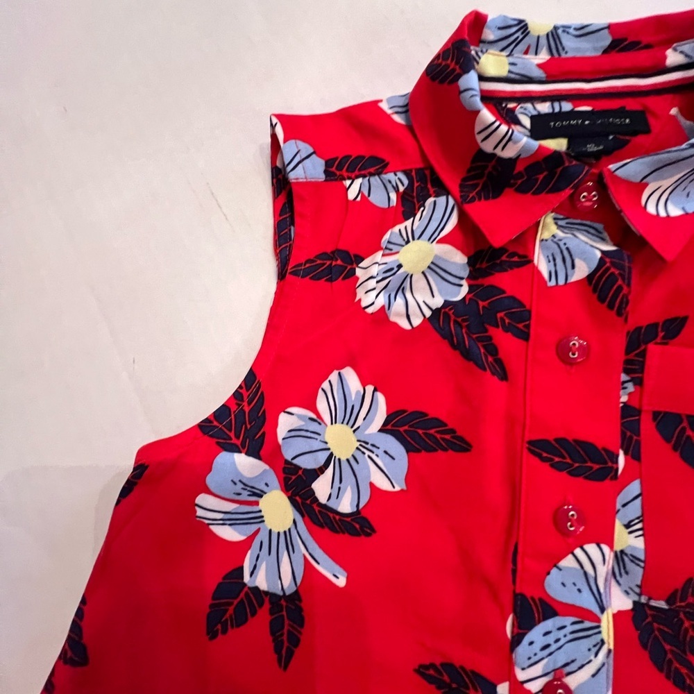 Tommy Hilfiger Red Floral Kids Blouse - Picture 8 of 10